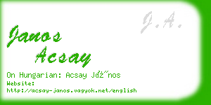 janos acsay business card